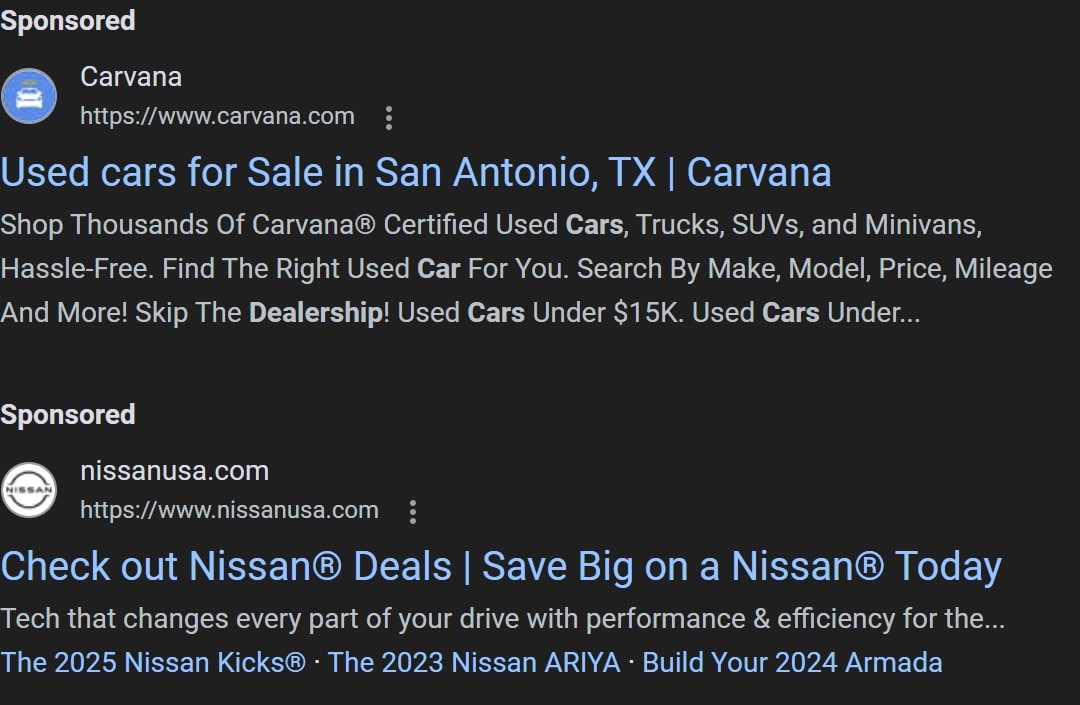Car dealer Google Ads
